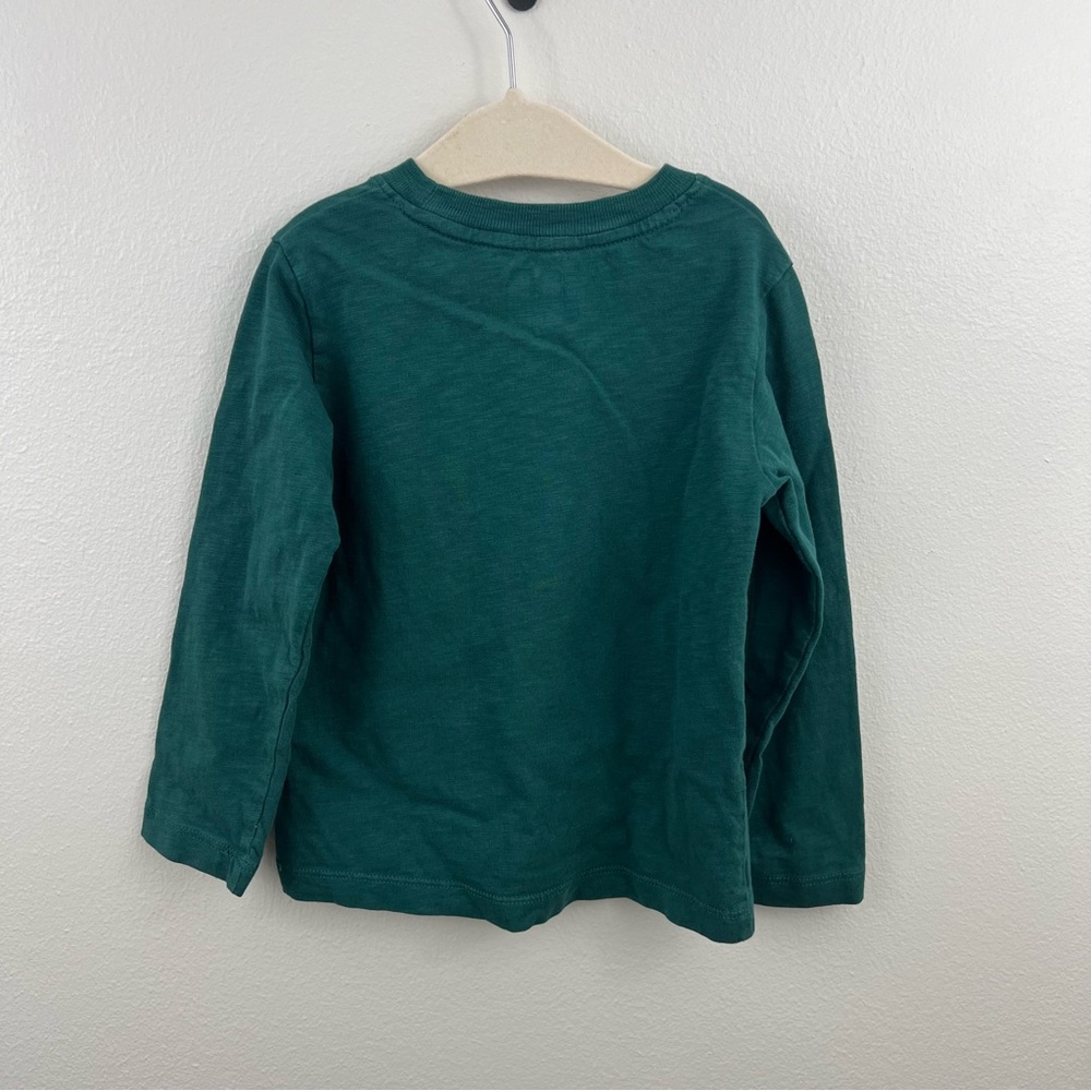 GAP Playtime Favorites Long Sleeve Hunter Green Shirt with Pocket Boy’s Size 3T - Picture 2 of 3